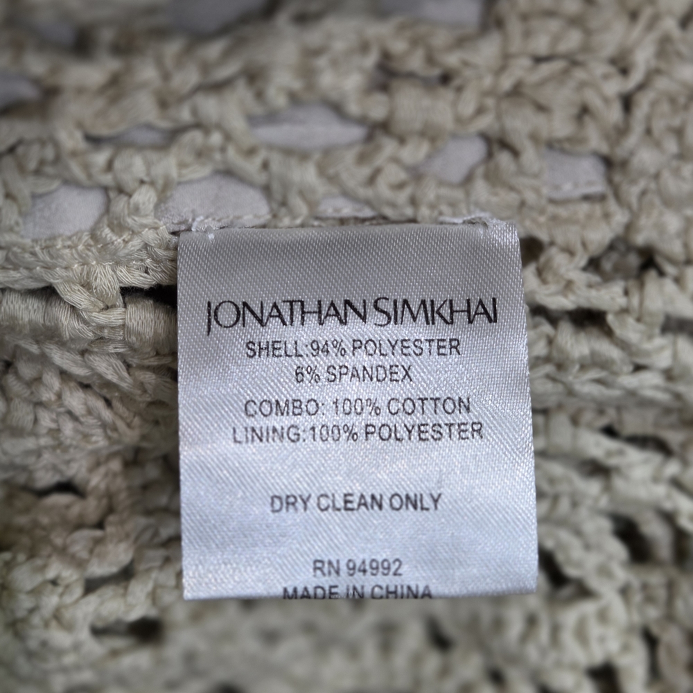 Jonathan Simkhai Yani Combo crochet and suede trench coat With Fringes, Beige M - Picture 16 of 16